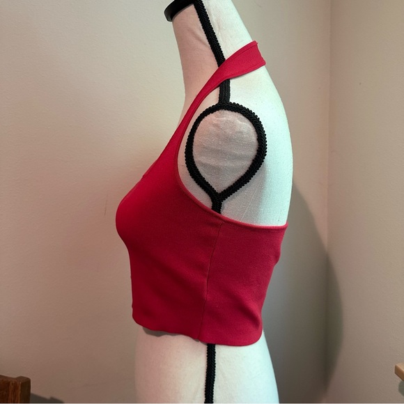 NWOT The Drop Women's Greta Fitted Square-Neck Halter Sweater Bralette in Red - Picture 5 of 6